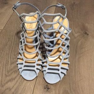 NWT schutz Jaden baby blue block heels